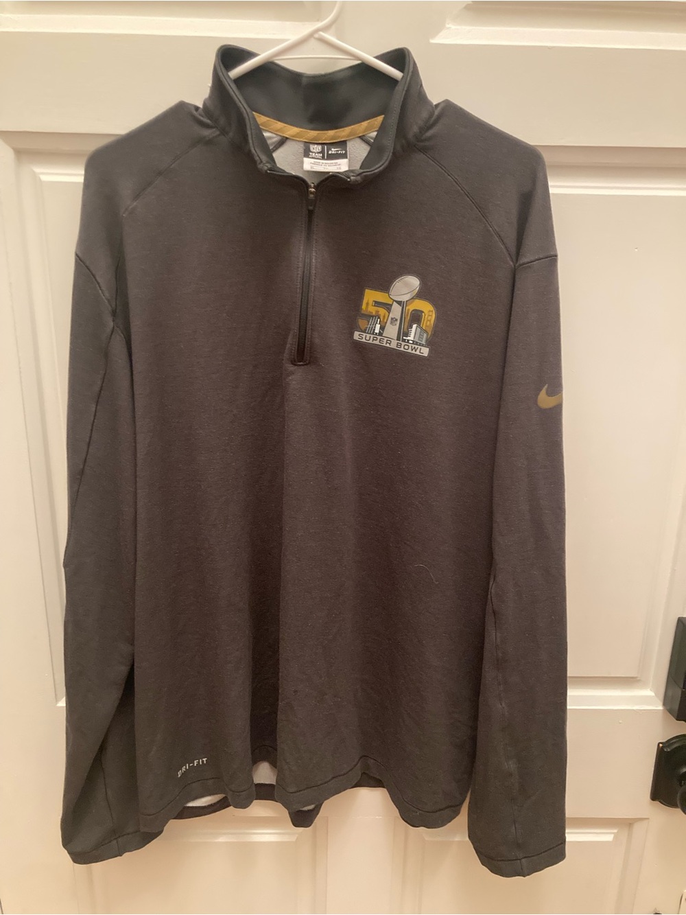 Nike Black & Gold Super Bowl 50 1/4 Zip Pullover